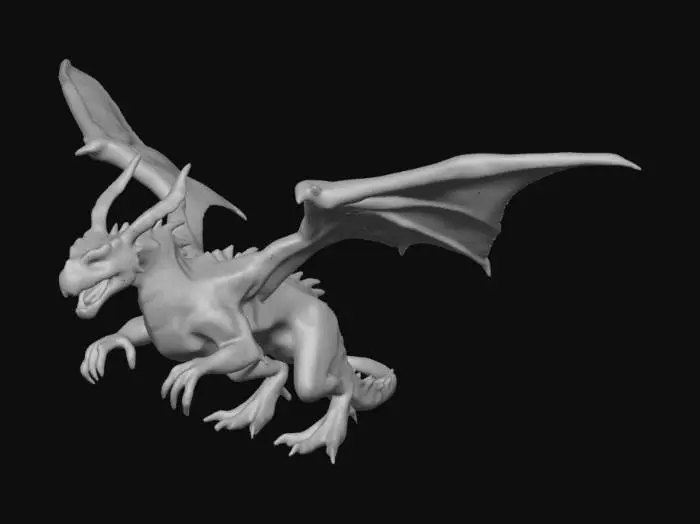 3D model for Дракониха Тиамат из DnD с раскрытыми крыльями