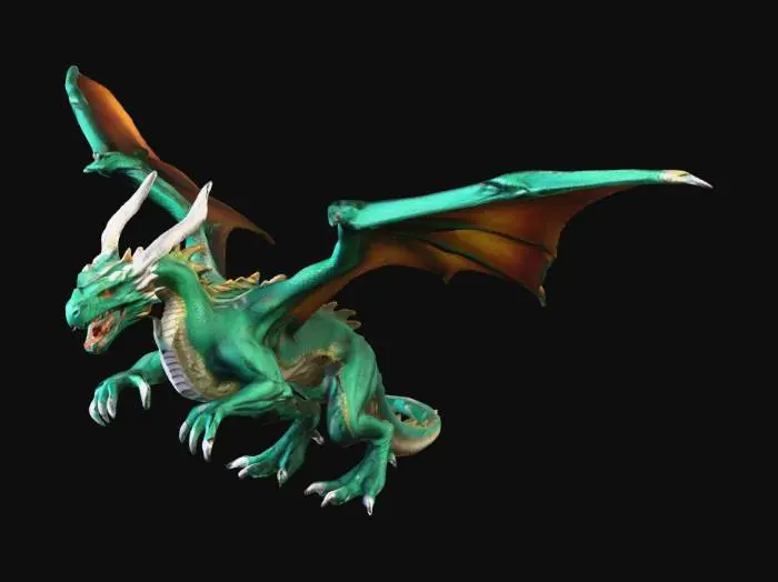 3D model for Дракониха Тиамат из DnD с раскрытыми крыльями
