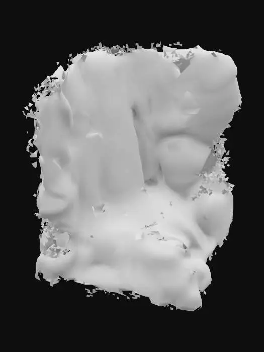 3D model for studio ghibli waterfall (in a forest) with bubbling water, rocky cliff. cartoon / anime style.