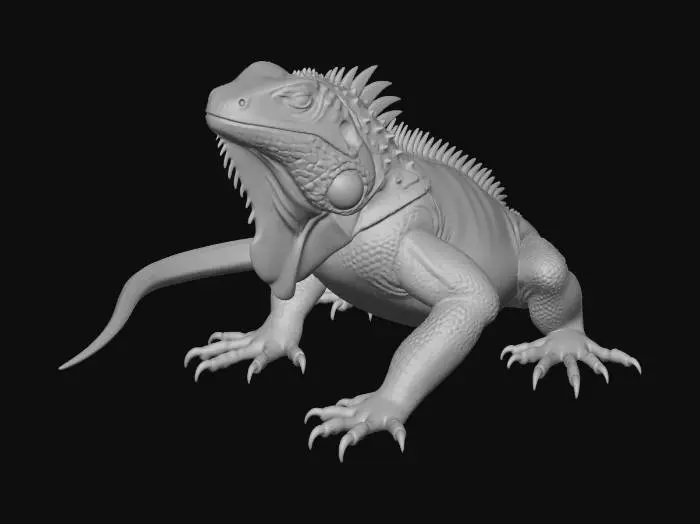 3D model for Can you make me a iguana but having the crystals and stones skin and claws