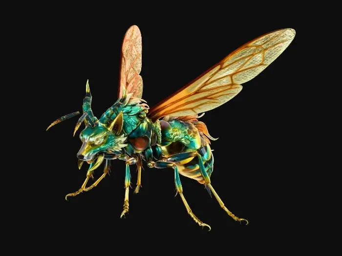 3D model for Merge a wasp and a kitsuna