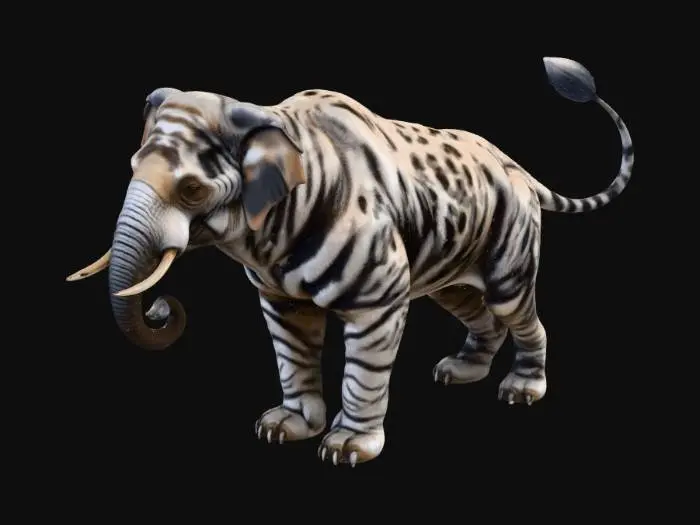 3D model for Snow baku with a ox tail