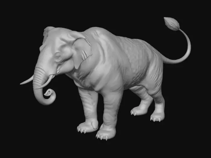 3D model for Snow baku with a ox tail