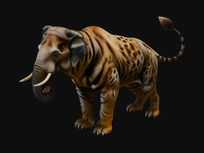 3D model for Snow baku with a ox tail