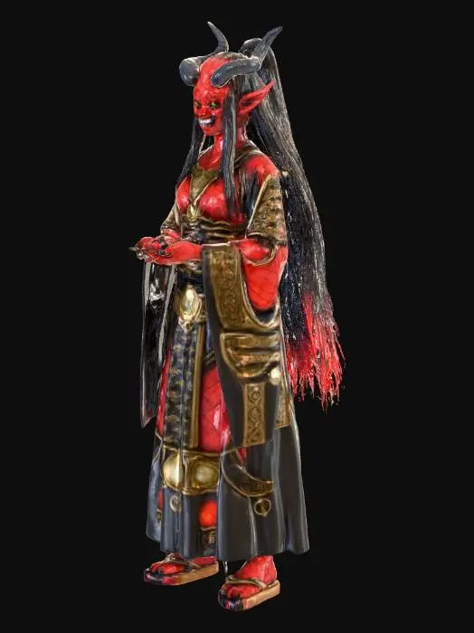 3D model for Create a Japanese oni female beta yokai beta
