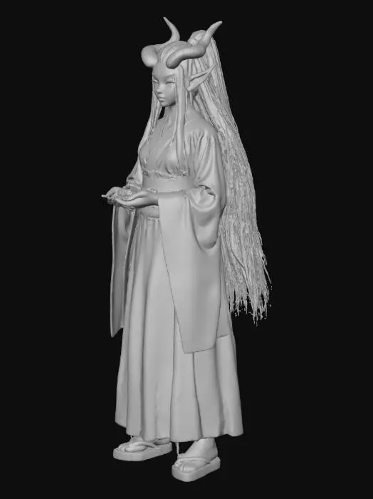3D model for Create a Japanese oni female beta yokai beta