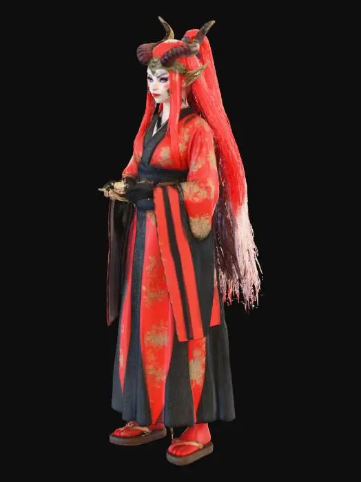3D model for Create a Japanese oni female beta yokai beta