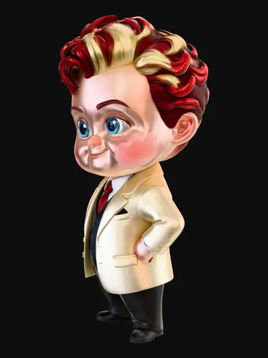 3D model for If the character off of good omen had a baby Crowley and  Aziraphale