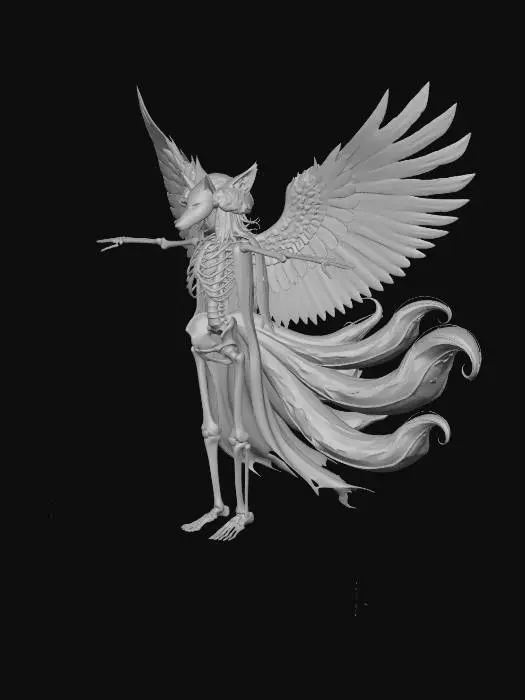 3D model for Frostbound Winged Oni