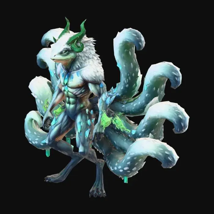 3D model for Frog yeti kitsune water stone Warrior