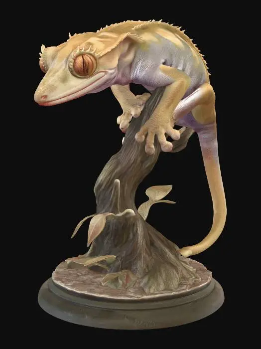 3D model for Gilded Gecko on a Twisted Branch
