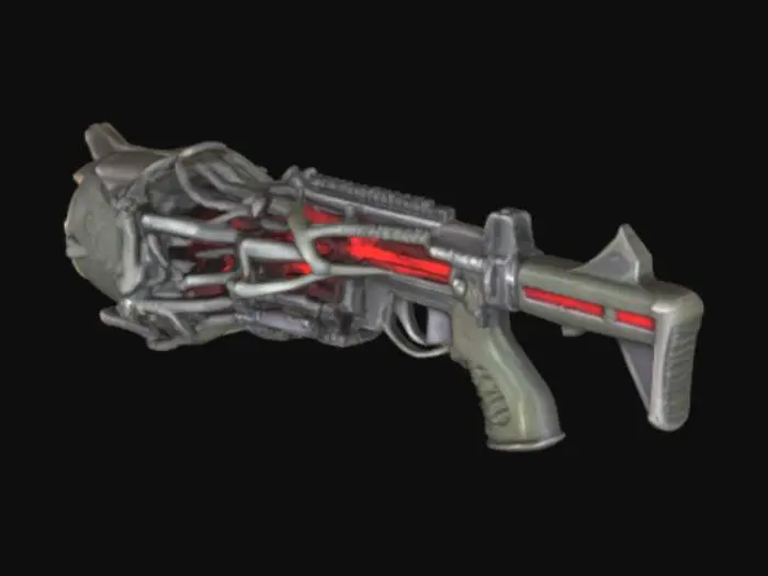 3D model for Card Title: The Infinity Gun

Subtitle: An Abomination

Type: Weapon, Ranged

Description: A gun made of a god bound by the shredded souls of nine innocents. Instantly annihilates one being or artifact anywhere on the board, so long as the user is able to describe it. Expires after use.
