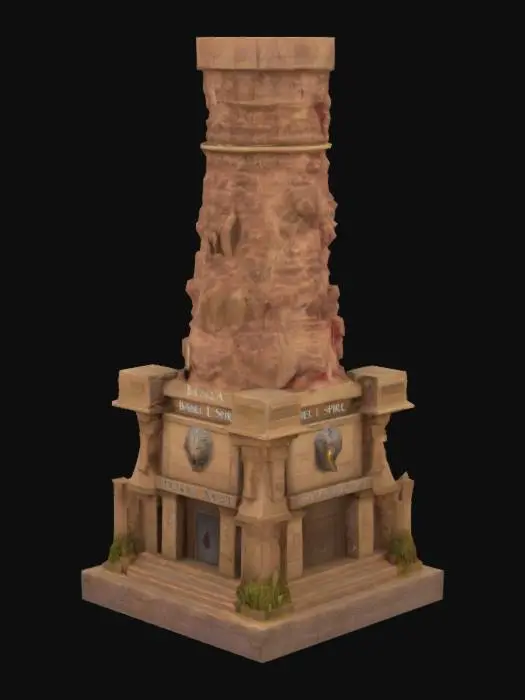 3D model for Card Title: Babel’s Spire

Subtitle: The Friendly Union of Man and Beast

Type: Structure

Description: Spawns the Babel Spire on a square of your choosing within line of sight. Nearby animals join your side, and gain +2 attack. Those who do not are sacrificed to Babel. Aya aya aya blood blood blood.