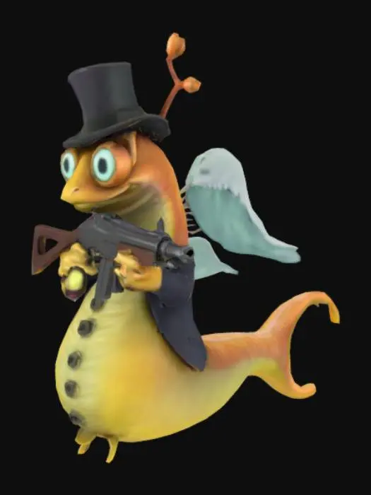 3D model for Card Title: A Sea Slug

Subtitle: A Proper Gentleman

Type: Companion

Description: Spawns A Sea Slug to act as your companion. Wields an anti-materiel rifle. Talks a lot. Can summon a ghostly butler to do your bidding (with limitations!), but has a 10 round cool-down.
