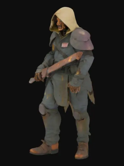 3D model for Card Title: Corrosion Man
Subtitle: The Snatcher
Type: Anomaly, Sentient, Humanoid
Description: A ghastly former soldier turned into a living nightmare. Steals children for probably horrible reasons. Lives in an attic above the Darkness Between Dimensions.