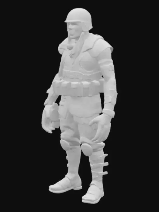 3D model for Card Title: Corrosion Man
Subtitle: The Snatcher
Type: Anomaly, Sentient, Humanoid
Description: A ghastly former soldier turned into a living nightmare. Steals children for probably horrible reasons. Lives in an attic above the Darkness Between Dimensions.