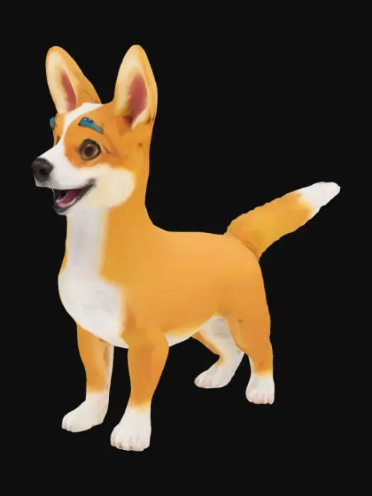 3D model for Card Title: L O N G C O R G
Subtitle: Stretch Doggo
Type: Anomaly, Sentient, Animal
Description: An immensely long corgi. Used for public transportation. A very good boy.
