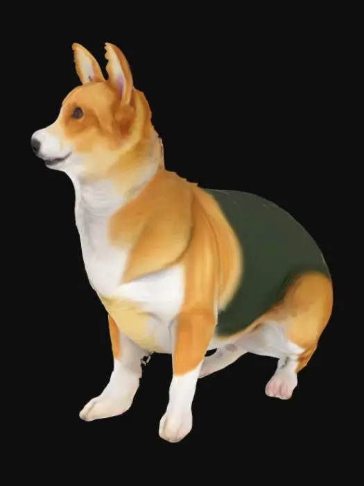 3D model for Card Title: L O N G C O R G
Subtitle: Stretch Doggo
Type: Anomaly, Sentient, Animal
Description: An immensely long corgi. Used for public transportation. A very good boy.
