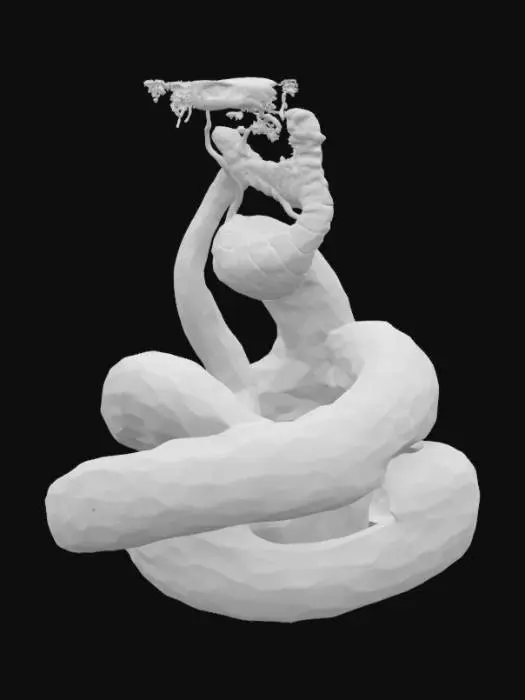 3D model for Card Title: The Serpent
Subtitle: The Source of Knowledge
Type: Anomaly, Sentient, Supreme Divine
Description: Tricked Adam El Asem into eating from the Tree of Knowledge, freeing itself from its prison. Legends say the Wanderer’s Library is built on its back. Thinks it knows everything. Probably does.