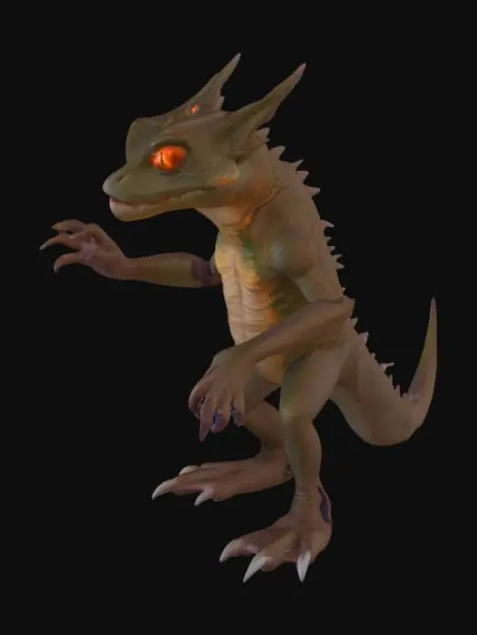 3D model for Card Color: Orange

Card Title: PERFECT HATRED

Subtitle: A Decidedly Imperfect Termination Attempt.

Type: Anomaly | Sentient | Supreme Divine

Description: The perfect expression of pure hatred. Don't mess with the lizard, children.

Stats: ?? ATK / ?? DEF / ?? HP | (All values were listed as STACK_OVERFLOW_ERROR instead of as numbers)