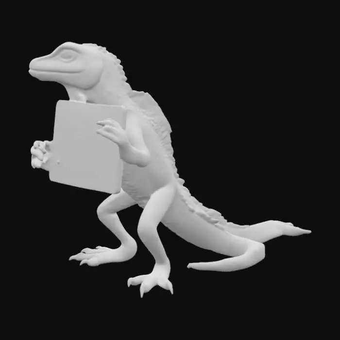 3D model for Card Color: Orange

Card Title: PERFECT HATRED

Subtitle: A Decidedly Imperfect Termination Attempt.

Type: Anomaly | Sentient | Supreme Divine

Description: The perfect expression of pure hatred. Don't mess with the lizard, children.

Stats: ?? ATK / ?? DEF / ?? HP | (All values were listed as STACK_OVERFLOW_ERROR instead of as numbers)