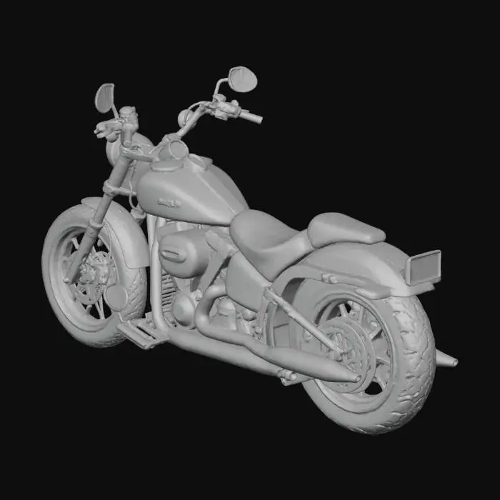 3D model for A detailed Harley-Davidson cruiser motorcycle, PBR textured, FBX format