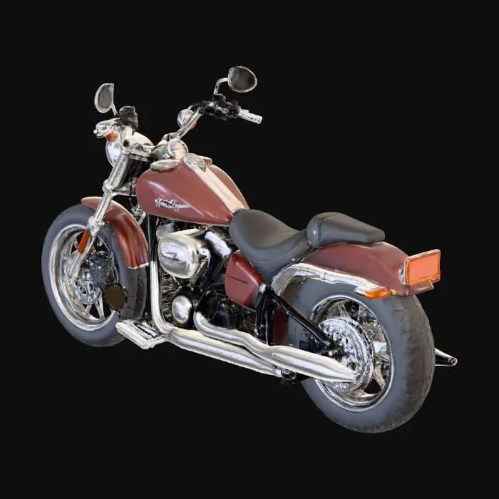 3D model for A detailed Harley-Davidson cruiser motorcycle, PBR textured, FBX format