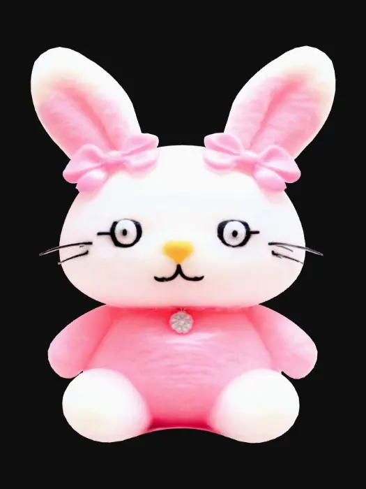 3D model for hello kitty like bunny, made of candy floss