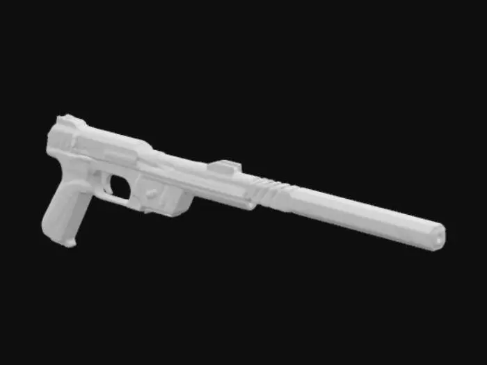 3D model for Silenced Pistol Illustration