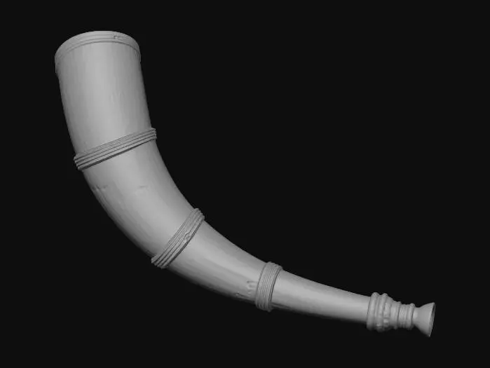 3D model for Curved wooden horn