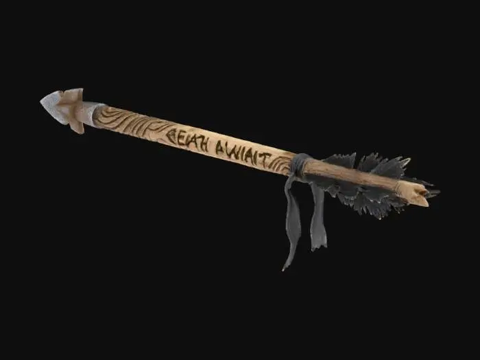 3D model for arrow dark with death message on