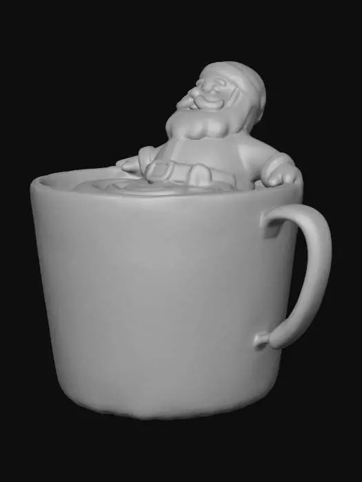 3D model for Ein Schokonikolaus der in einer heißen Schokolade schmilzt