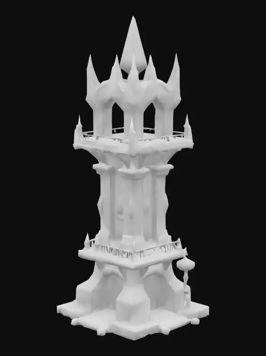 3D model for Make a dart shooting tower that can be used as a tower that makes enemies go berserk and this tower is to be used in a tower defense game
