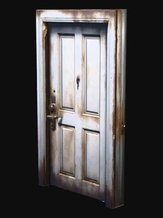 3D model for a realistic door. With old aspect, dirty and some scratch on it