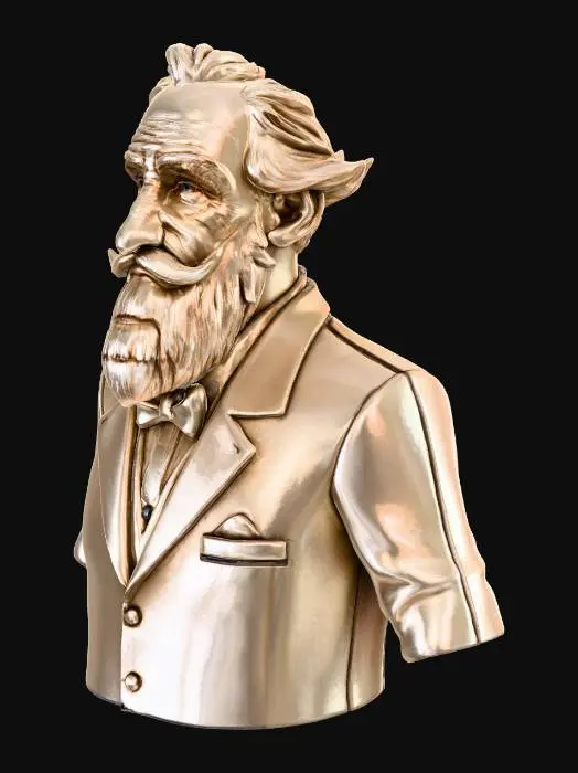 3D model for старое фото  страшного деда в деревянной рамке