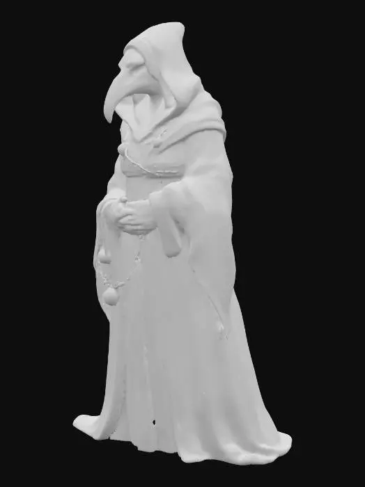 3D model for a kenku, noble, rogue, dnd, semi realistic, cloaked