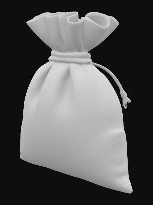 3D model for 卡通风格,游戏资产, 织物, 粗糙的小钱袋