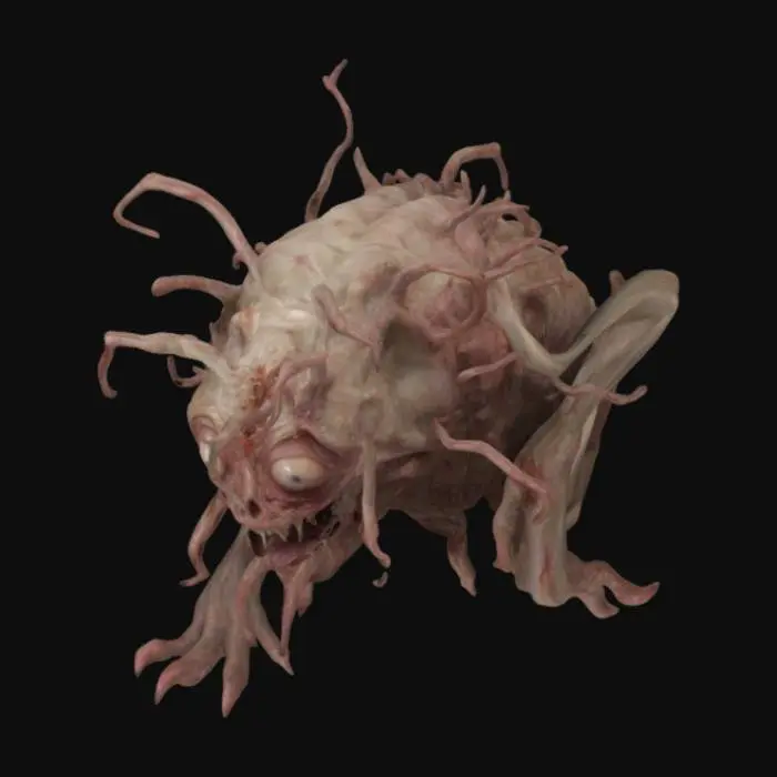 3D model for grotesk magic adlı antik bir kitapta adı geçen bir yaratık çiz. Görünüm: Çürüyen, hastalıklı bir et yığını gibi görünen bu yaratık, sürekli olarak kendi dokularını kaybeder ve yenilerini oluşturur. Derisi, içinde kıpırdanan parazitlerle doludur. Ağzı yoktur, ancak vücudunun çeşitli yerlerinden irinli açıklıklar açılarak midesindeki çürümüş maddeleri püskürtür.
Yetileri: Yakınındaki canlıların etini çürütme yeteneğine sahiptir. Onu görenlerin mide bulantısıyla kusmasına neden olur.