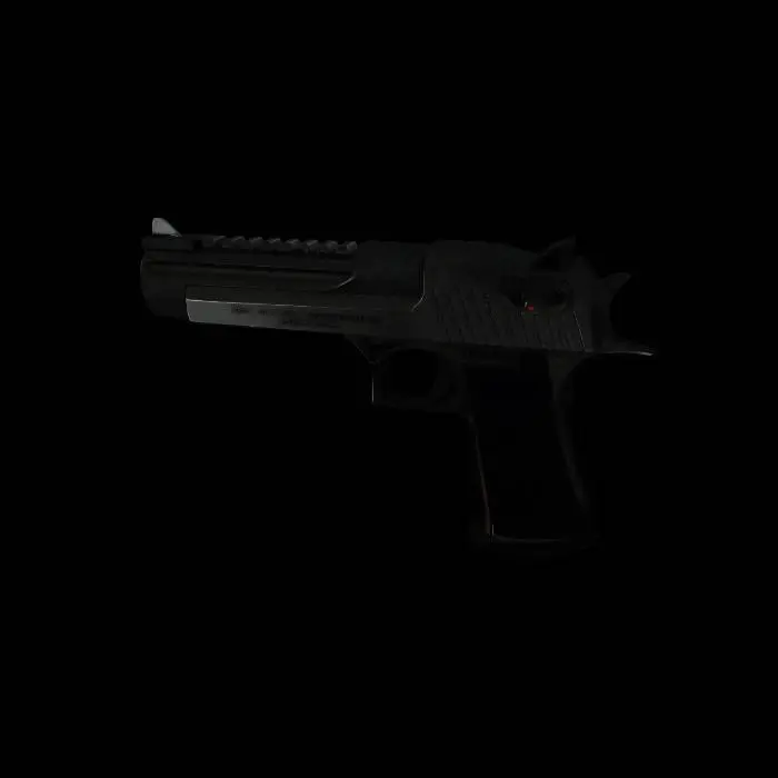 3D model for Black semi-automatic pistol on white background