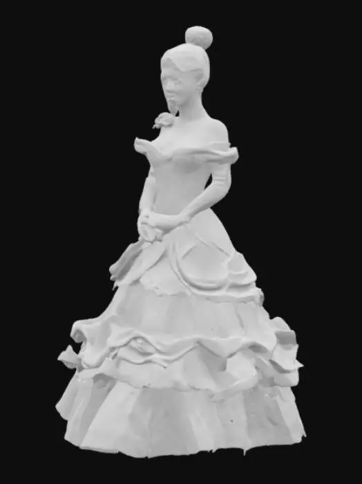 3D model for Disney's belle from beauty and the beast, yellow ball gown