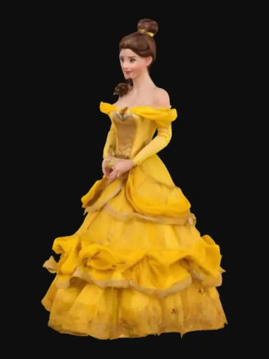 3D model for Disney's belle from beauty and the beast, yellow ball gown