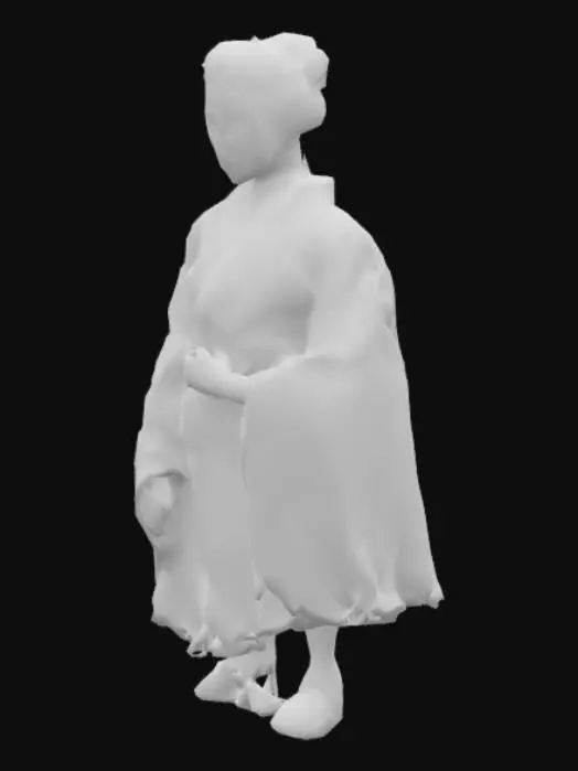 3D model for #AroundTheWorld# Beautiful Japanese woman in Kimono