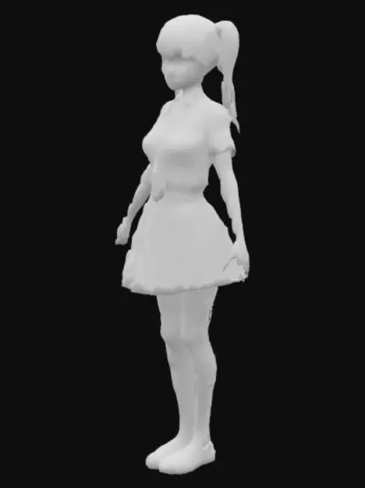 3D model for #AroundTheWorld# Young Japanese woman in a school girl outfit