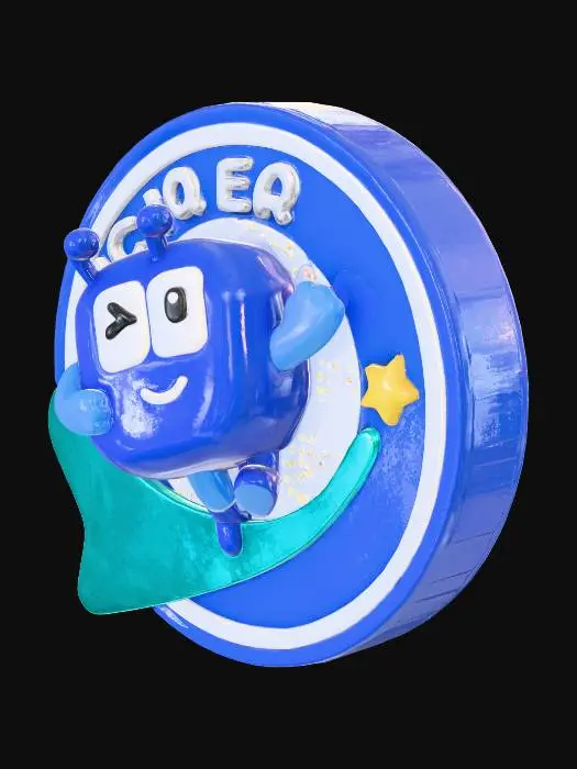 3D model for Friendly Blue Icon