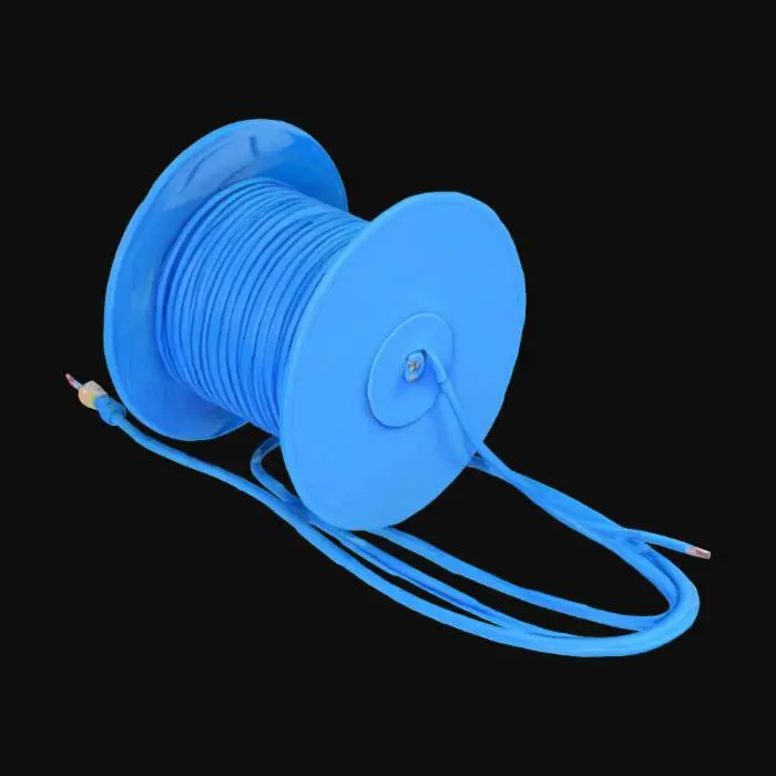 3D model for A spool of thick blue cable