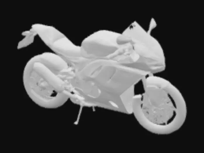 3D model for [Italy] The object is a sleek, plastic and metal aerodynamic sports racing motorcycle with a glossy white paint job with a painted side panel (with sharp, angular panels, fairings) depicting a waving Italian flag with a glossy, smooth texture and red motorcycle trim. Silver chrome V45 logo Ultra realistic. Ducati Panigale V45, Glossy, Highly detailed, light HDR realistic sun 4k. #AroundTheWorld#