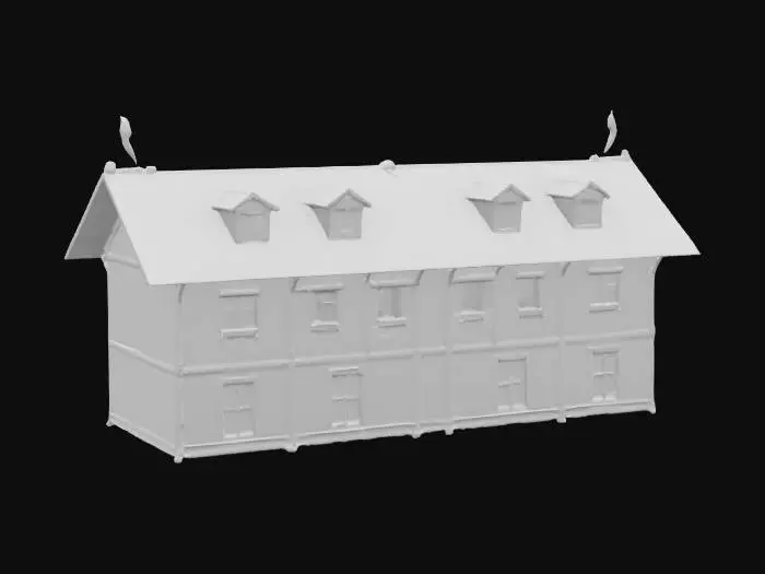 3D model for typowy barak z kanadyjskiego serialu "chłopaki z baraków"