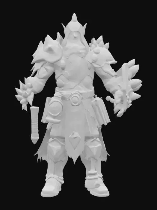 3D model for [Zabrze] A legendary fairytale miner, clad in shimmering white crystal armor, with glowing blue veins pulsing through his gear like enchanted frost. His crimson lantern burns with living fire, guiding him through glowing gemstone caverns deep beneath an ancient mountain. His beard sparkles with stardust, and his pickaxe hums with forgotten magic. A guardian of lost realms, he mines not gold—but dreams. Style: whimsical fantasy, cinematic lighting, highly detailed, color theme of white, blue, and red. , Górnik Zabrze #AroundTheWorld#