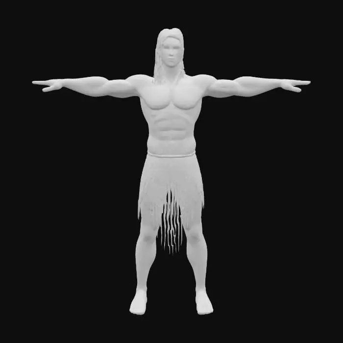3D model for Create a tarzan character with a real appearance from the cartoon, just like he looked, the same body, clothes, hair, facial features. Only with the style of the appearance like from avatar, only the real appearance of tarzan, 8k quality, hdr, ultra-realistic-detail. T-pose , cinematic, cartoon 8k, #fairy#