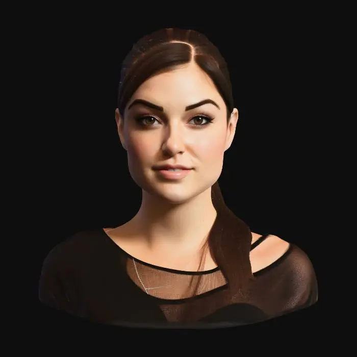 3D model for Portrait on Blue Background